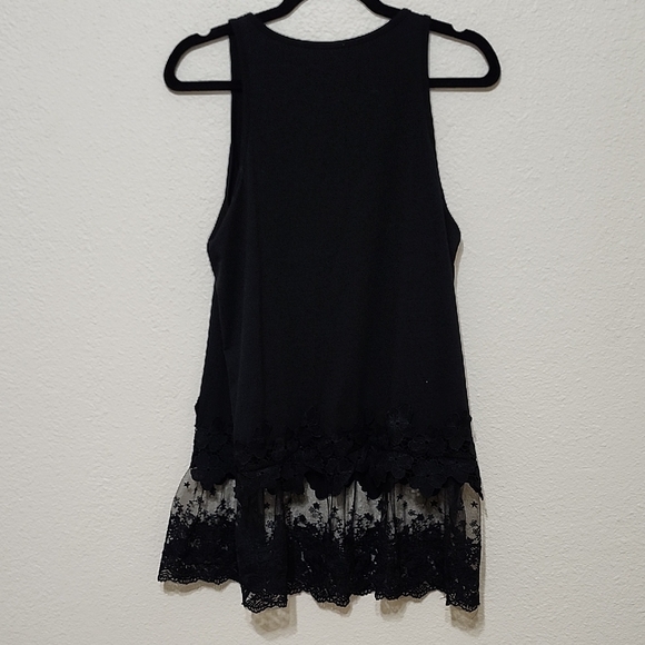 Black Asymmetrical Ruffled Tank Top - Picture 7 of 9